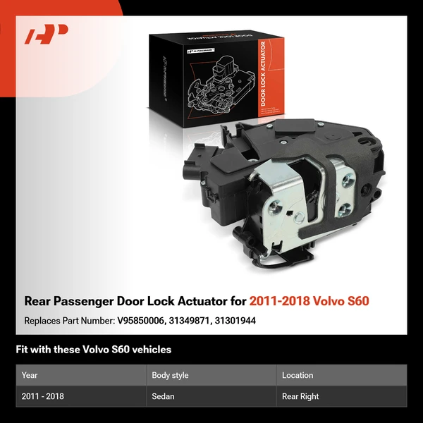 Rear Passenger Door Lock Actuator for 2011-2018 Volvo S60