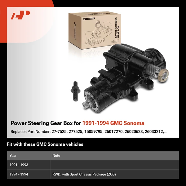 Power Steering Gear Box for 1991-1994 GMC Sonoma