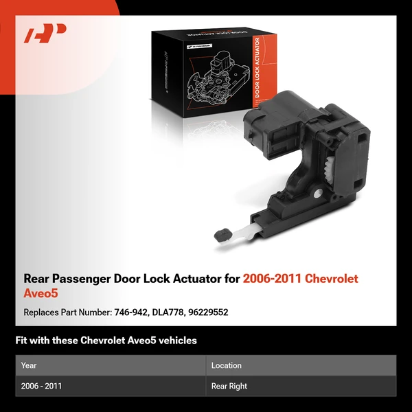 Rear Passenger Door Lock Actuator for 2006-2011 Chevrolet Aveo5