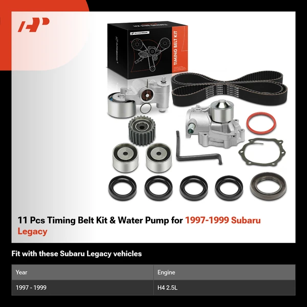 11 Pcs Timing Belt Kit & Water Pump for 1997-1999 Subaru Legacy