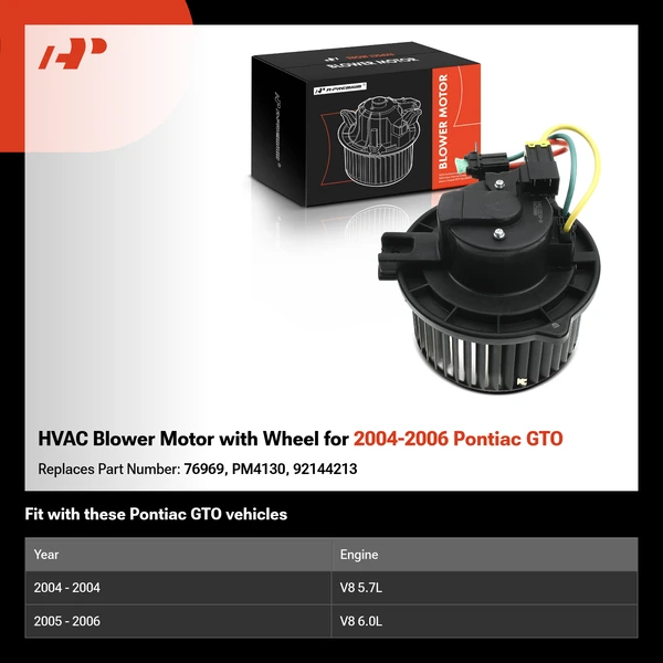 HVAC Blower Motor with Wheel for 2004-2006 Pontiac GTO