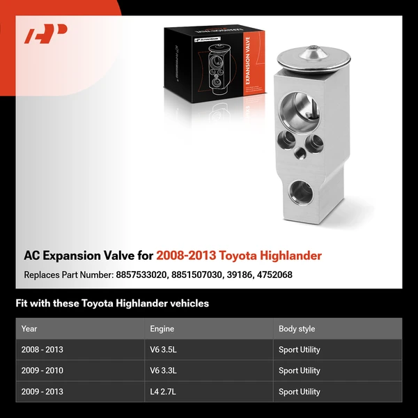 AC Expansion Valve for 2008-2013 Toyota Highlander
