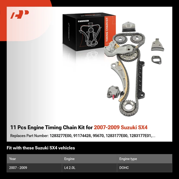 11 Pcs Engine Timing Chain Kit for 2007-2009 Suzuki SX4