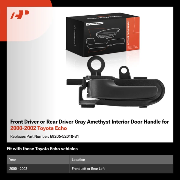 Front Driver or Rear Driver Gray Amethyst Interior Door Handle for 2000-2002 Toyota Echo