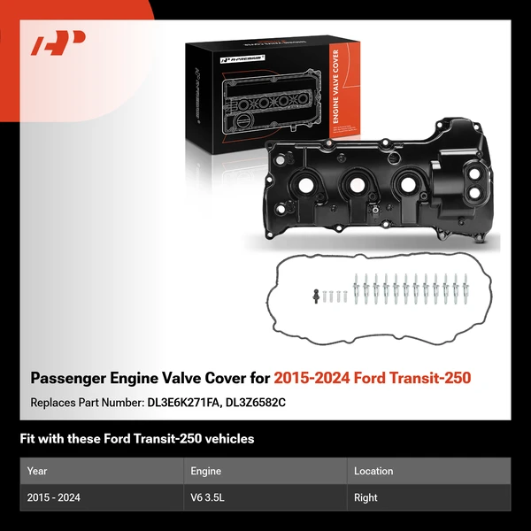Passenger Engine Valve Cover for 2015-2024 Ford Transit-250