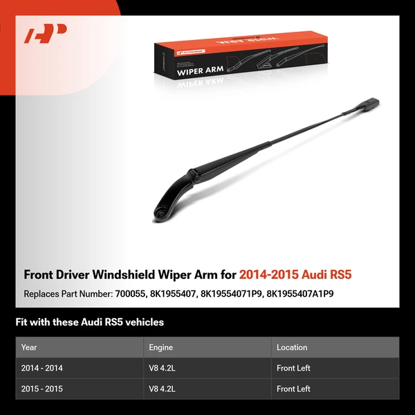 Front Driver Windshield Wiper Arm for 2014-2015 Audi RS5