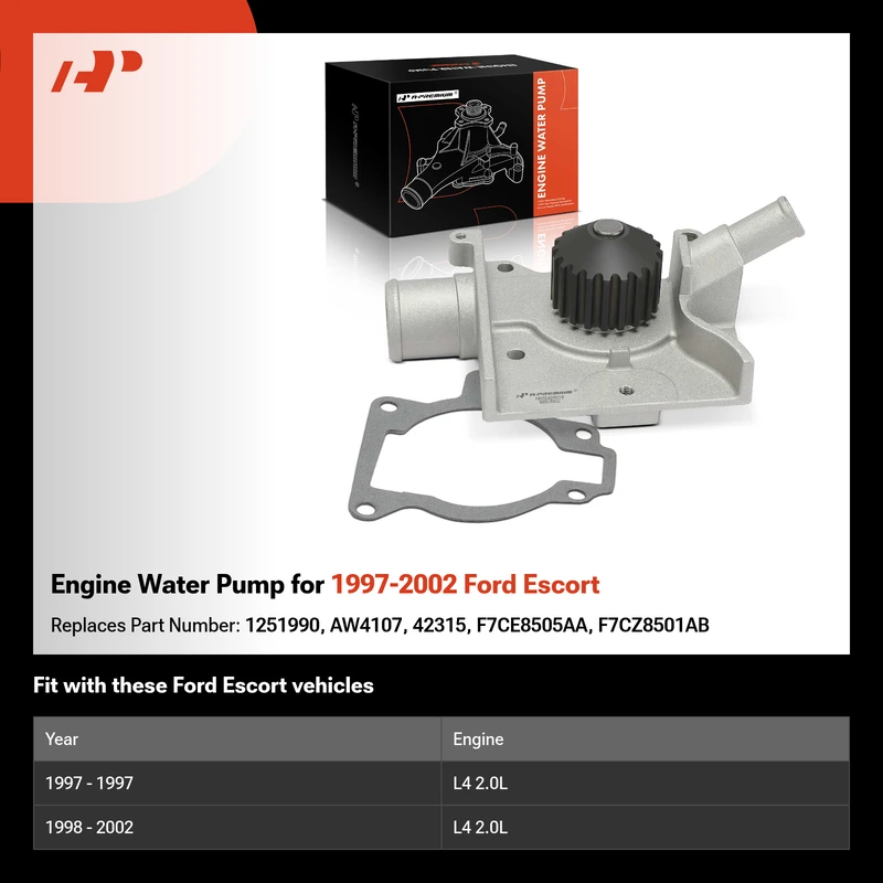 Engine Water Pump for 1997-2002 Ford Escort
