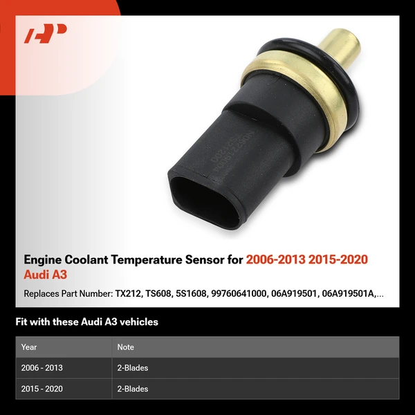 Engine Coolant Temperature Sensor for 2006-2013 2015-2020 Audi A3