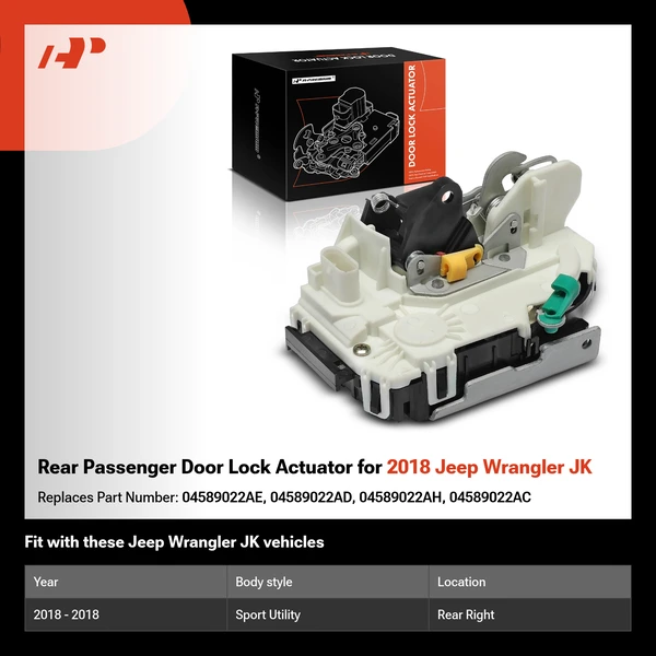 Rear Passenger Door Lock Actuator for 2018 Jeep Wrangler JK