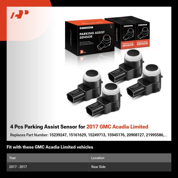 4 Pcs Parking Assist Sensor for 2017 GMC Acadia Limited