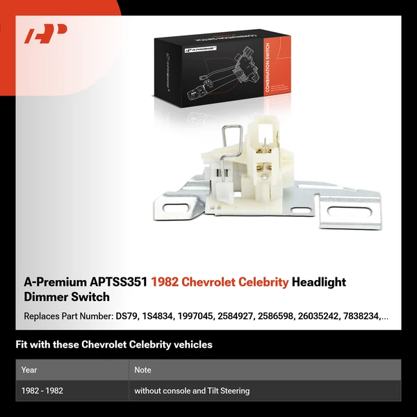 A-Premium APTSS351 1982 Chevrolet Celebrity Headlight Dimmer Switch