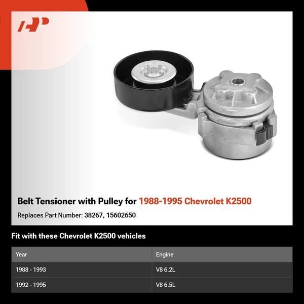 Belt Tensioner with Pulley for 1988-1995 Chevrolet K2500