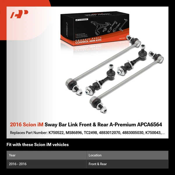 2016 Scion iM Sway Bar Link Front & Rear A-Premium APCA6564