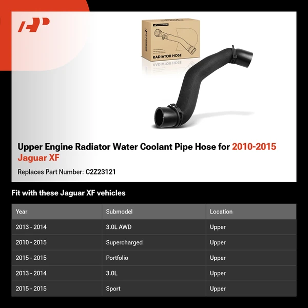 Upper Engine Radiator Water Coolant Pipe Hose for 2010-2015 Jaguar XF