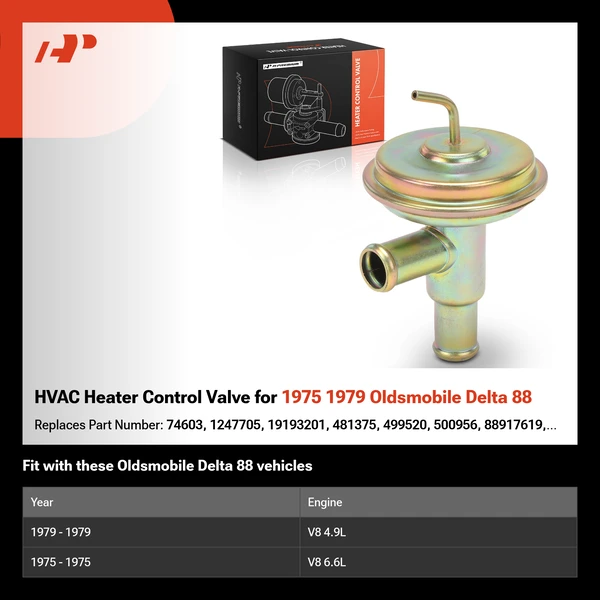 HVAC Heater Control Valve for 1975 1979 Oldsmobile Delta 88