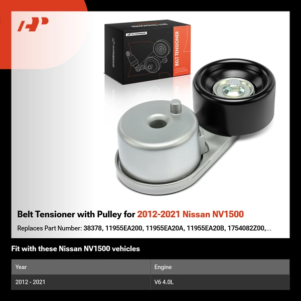 Belt Tensioner with Pulley for 2012-2021 Nissan NV1500