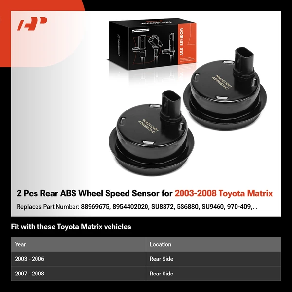 2 Pcs Rear ABS Wheel Speed Sensor for 2003-2008 Toyota Matrix