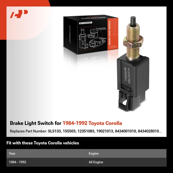 Brake Light Switch for 1984-1992 Toyota Corolla