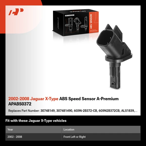 2002-2008 Jaguar X-Type ABS Speed Sensor A-Premium APABS0372