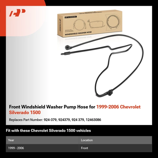 Front Windshield Washer Pump Hose for 1999-2006 Chevrolet Silverado 1500