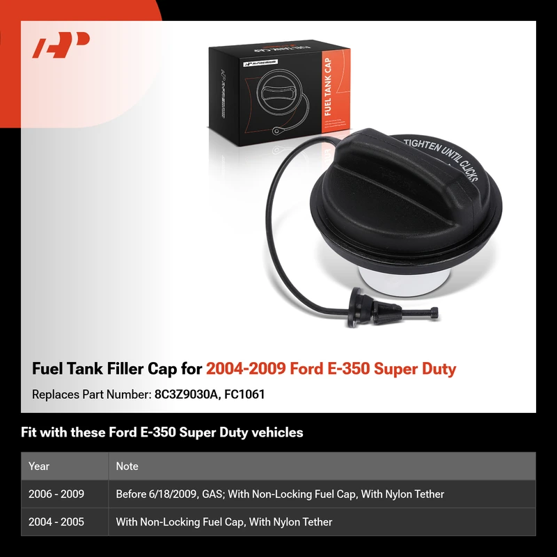Fuel Tank Filler Cap for 2004-2009 Ford E-350 Super Duty