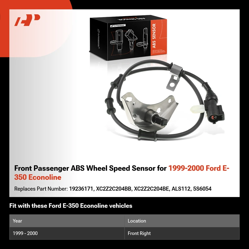 Front Passenger ABS Wheel Speed Sensor for 1999-2000 Ford E-350 Econoline