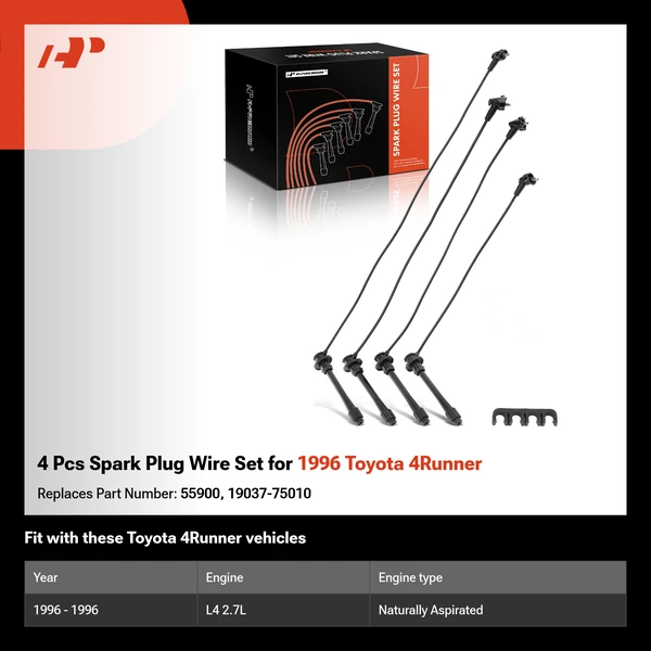 4 Pcs Spark Plug Wire Set for 1996 Toyota 4Runner