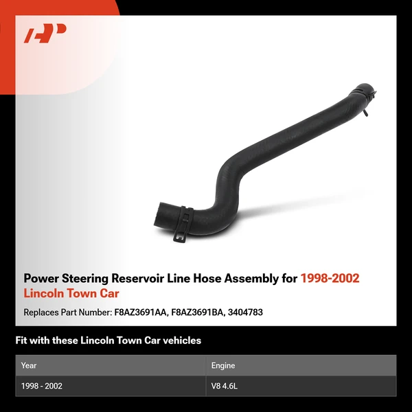 Power Steering Reservoir Line Hose Assembly for 1998-2002 Lincoln Town Car