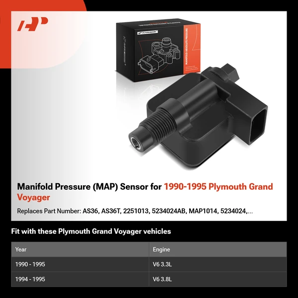 Manifold Pressure (MAP) Sensor for 1990-1995 Plymouth Grand Voyager
