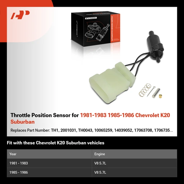 Throttle Position Sensor for 1981-1983 1985-1986 Chevrolet K20 Suburban