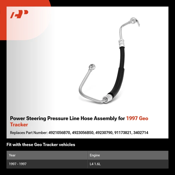 Power Steering Pressure Line Hose Assembly for 1997 Geo Tracker