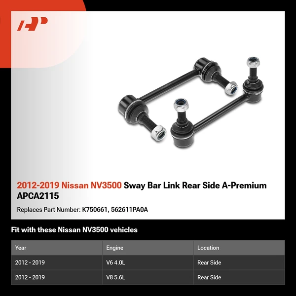 2012-2019 Nissan NV3500 Sway Bar Link Rear Side A-Premium APCA2115