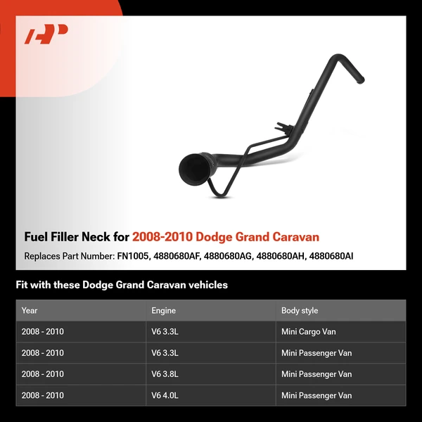 Fuel Filler Neck for 2008-2010 Dodge Grand Caravan