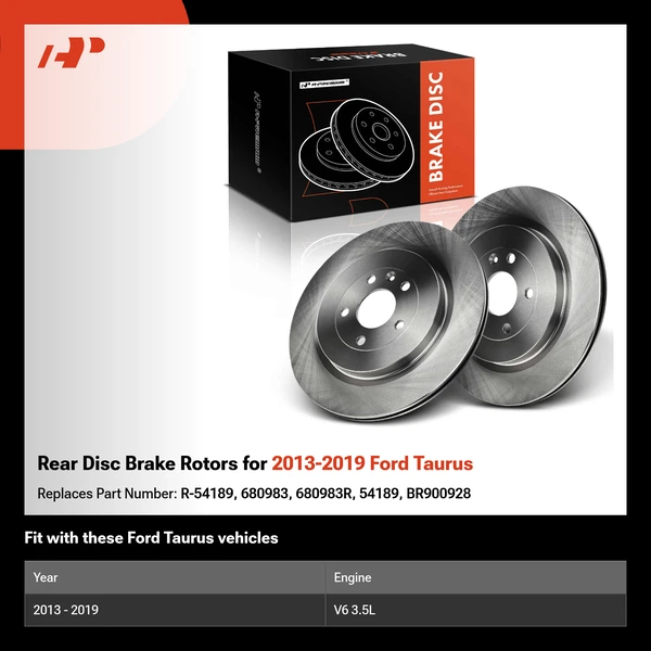Rear Disc Brake Rotors for 2013-2019 Ford Taurus