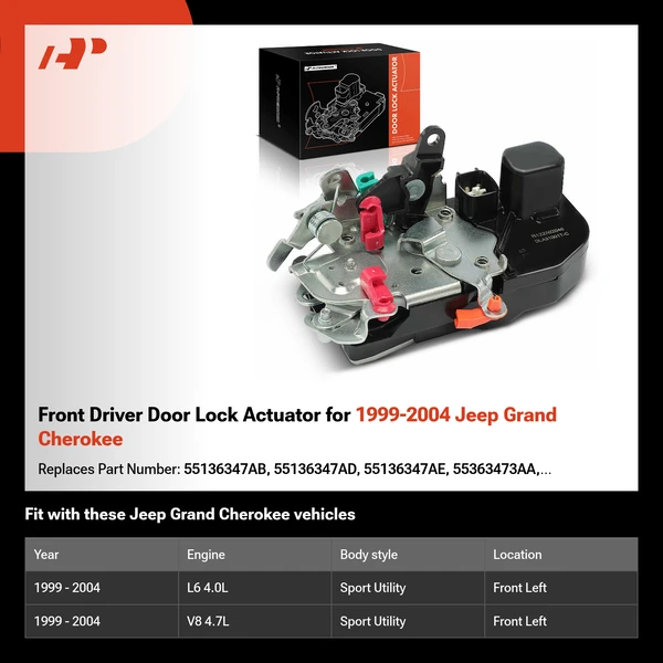 Front Driver Door Lock Actuator for 1999-2004 Jeep Grand Cherokee