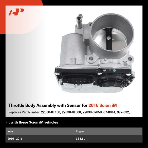 Throttle Body Assembly with Sensor for 2016 Scion iM