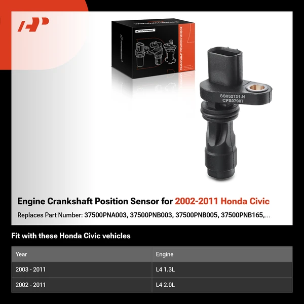 Engine Crankshaft Position Sensor for 2002-2011 Honda Civic