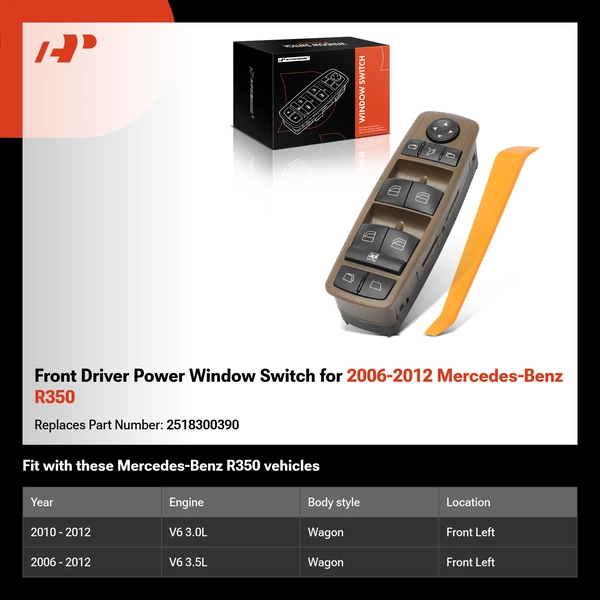 Front Driver Power Window Switch for 2006-2012 Mercedes-Benz R350