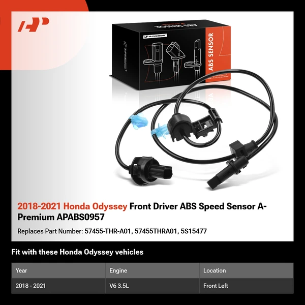2018-2021 Honda Odyssey Front Driver ABS Speed Sensor A-Premium APABS0957