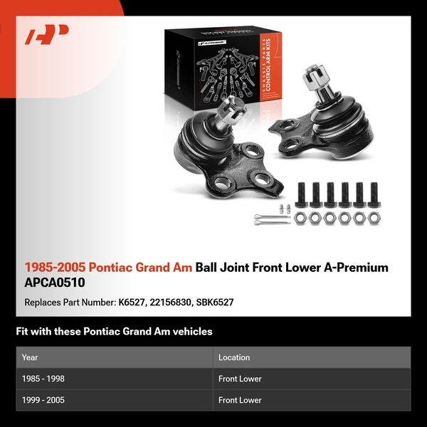 1985-2005 Pontiac Grand Am Ball Joint Front Lower A-Premium APCA0510