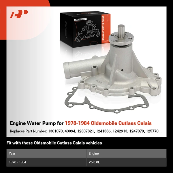 Engine Water Pump for 1978-1984 Oldsmobile Cutlass Calais
