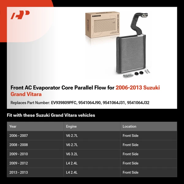 Front AC Evaporator Core Parallel Flow for 2006-2013 Suzuki Grand Vitara
