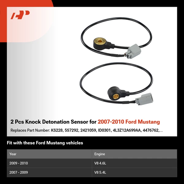 2 Pcs Knock Detonation Sensor for 2007-2010 Ford Mustang