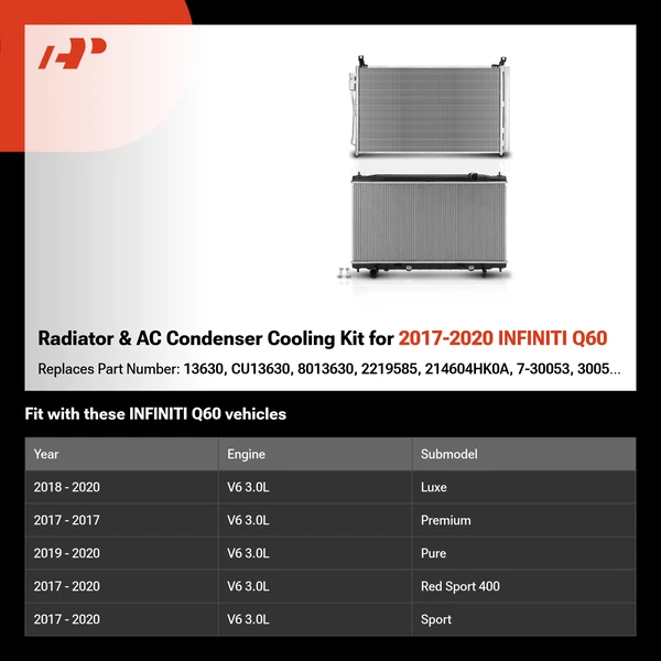 Radiator & AC Condenser Cooling Kit for 2017-2020 INFINITI Q60