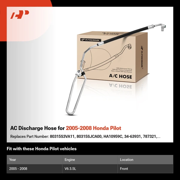 AC Discharge Hose for 2005-2008 Honda Pilot