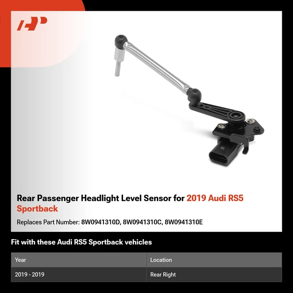 Rear Passenger Headlight Level Sensor for 2019 Audi RS5 Sportback
