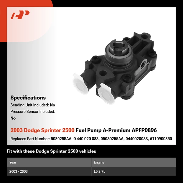 2003 Dodge Sprinter 2500 Fuel Pump A-Premium APFP0896