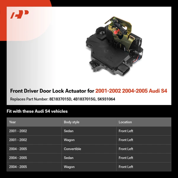 Front Driver Door Lock Actuator for 2001-2002 2004-2005 Audi S4
