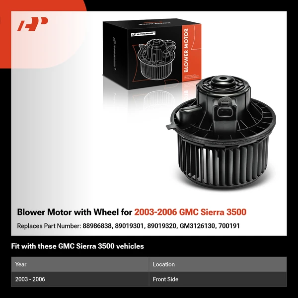 Blower Motor with Wheel for 2003-2006 GMC Sierra 3500