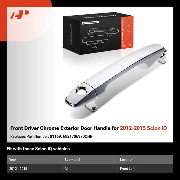 Front Driver Chrome Exterior Door Handle for 2012-2015 Scion iQ
